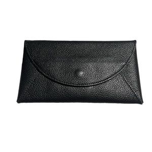 EUC Women’s Black Soft Pebbled Leather Envelope Wallet with Insert